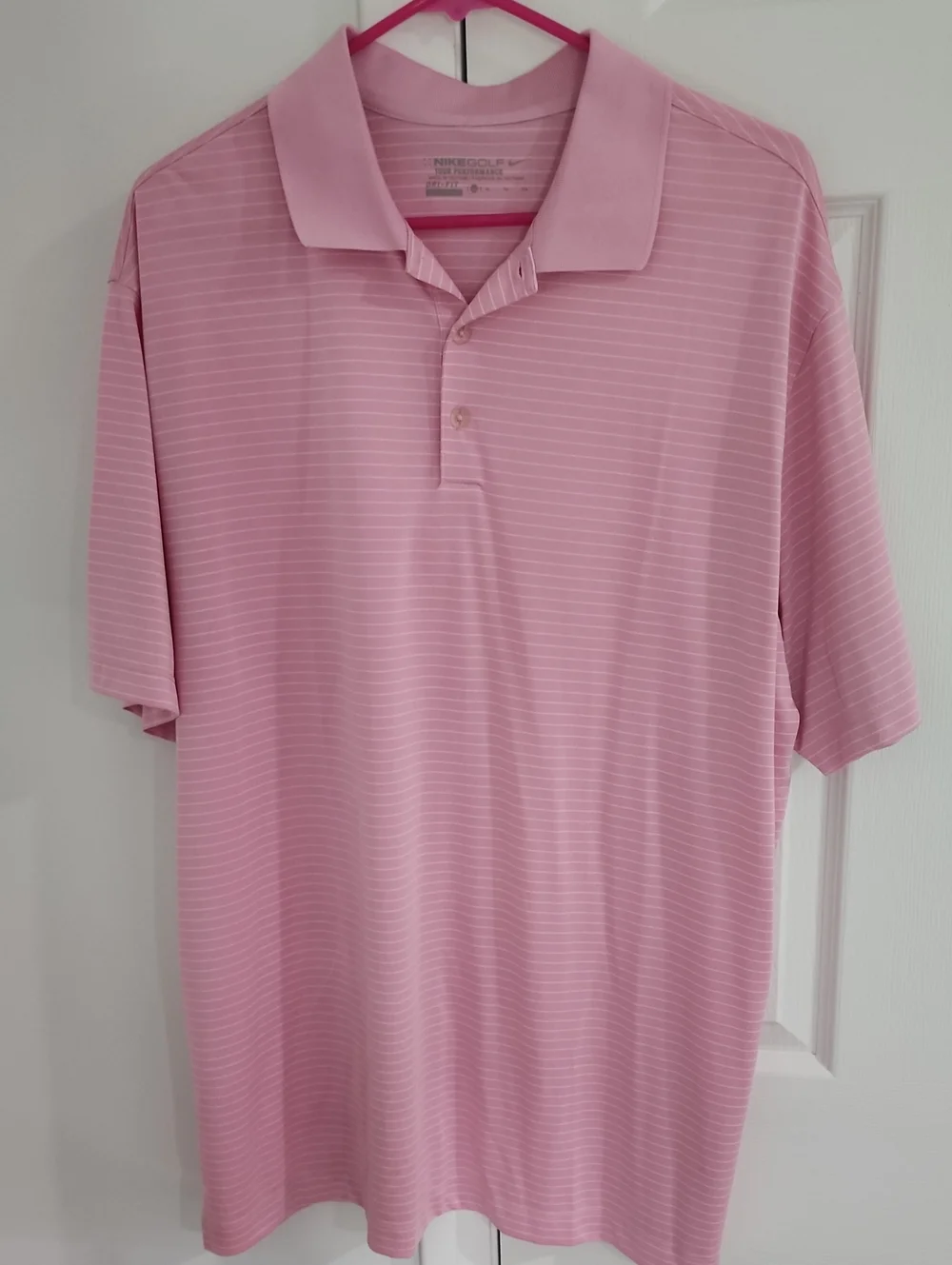 Nike Men's Golf Light Pink Striped Polo